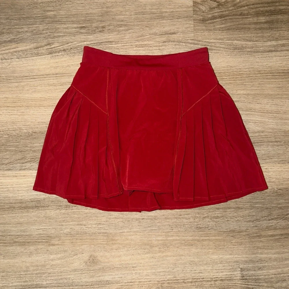 Spanx Get Moving Pleated Skort Red Activewear Tennis Golf Skirt XS 50273R